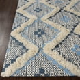 thumbnail image 2 of Taluah Hand-Crafted Modern Diamond Geometric Cotton and Wool Indoor Area Rug - 2' x 3', Stone Blue-Midnight Blue, 2 of 5