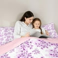 thumbnail image 5 of Manfei Cherry Blossom 3 Pieces Queen Comforter Set,Japanese Flower Ultra Soft Bedding Sets,Purple White Bedding Comforter Set,Breathable Floral Bedroom Decorative,Reversible, 5 of 8