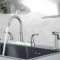 Brushed Nickel Kitchen Sink Faucet with Sprayer 3 Hole Stainless Steel Mixer Tap