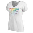 thumbnail image 2 of Women's White San Antonio Spurs Team Pride Wordmark V-Neck T-Shirt, 2 of 3