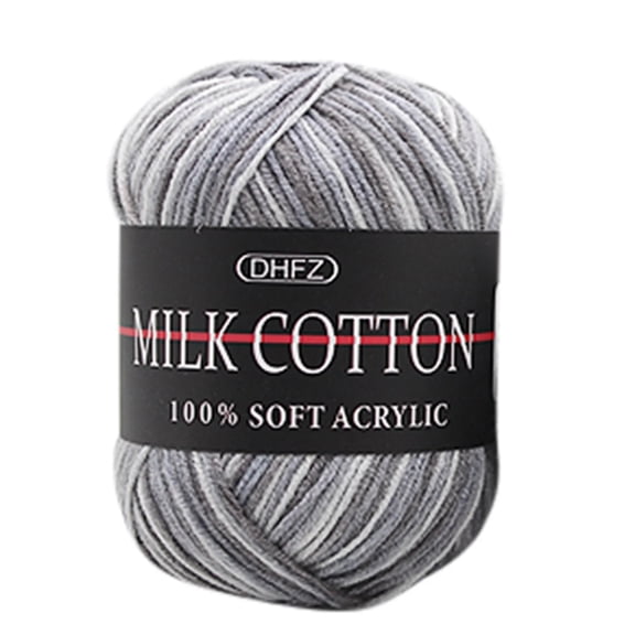 Milk Cotton Gradient Yarn Gray, Soft Knitting Crochet Thread For Diy Crafts Scarf Hat, Perfect For Beginner & Enthusiast Handmade Projects