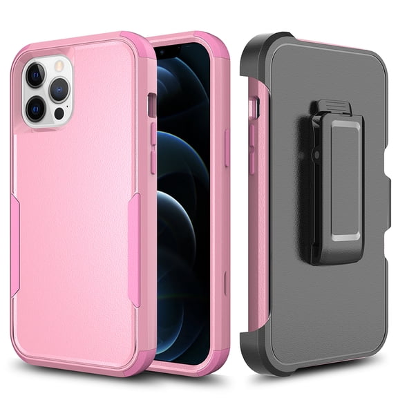 Xpm Case for Apple iPhone 13 Pro (6.1") Heavy Duty Cases with Holster Kickstand Belt Clip Combo Hard TPU Rugged Hybrid Bumper Cover for iPhone 13 Pro - Pink