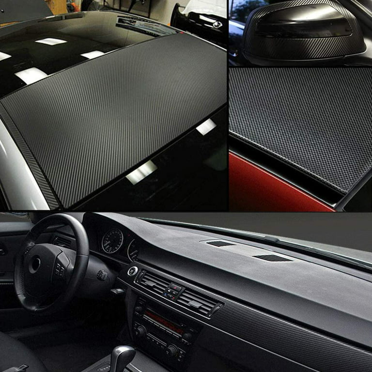 VIVEFOX Black Carbon Fiber Vinyl Wrap for Cars, 3D Car Wrap Vinyl Black  Vinyl Wrap for Cars Motorcycles, Phones, Laptop 