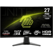 MSI MAG 276CXF 27 inch Curved display monitor 280Hz - 27" Viewable - Rapid Vertical Alignment (VA) - LED Backlight - 1920 x 1080 - 16.7 Million Colors - Adaptive Sync - 300 Nit - 0.50 ms - 280 Hz R...