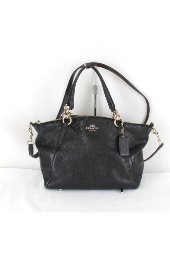 Pre-Owned COACH Small Kelsey Satchel Bag, Shoulder Leather, Black, Women's