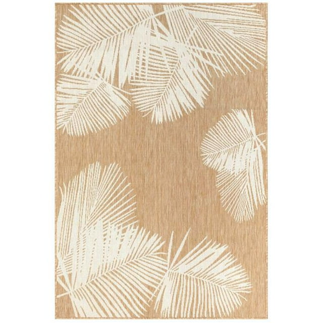 Trans-Ocean Importe CRES8843912 Liora Mannequin Carmel Palm Tapis Carré Intérieur et Extérieur&44; Sable - 7 Pi 10 Po.