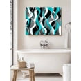 thumbnail image 6 of Aqua Stripe Wall Art for Living Room,Canvas Picture Wall Decor for Bathroom Bedroom,Ombre Grey Moire Geometric Modern Abstract Painting Artwork for Office Kitchen Hallway Dining Room Decor 20"x24", 6 of 8