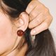 thumbnail image 4 of PTOOTP 1Pares Aretes Redondos En Resina Marrón Sofisticado Para Mujer Y Estilo, 4 of 6