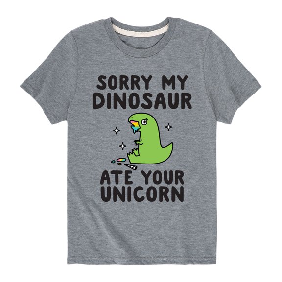 Instant Message - Sorry My Dinosaur Ate Your Unicorn - Toddler Short Sleeve Tee