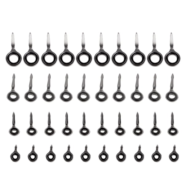 40 Piezas Guías De Cañas r Para De ción De Puntas Piezas De Barras Anillos s Tamaños Mixtos Sunnimix Guías de caña de acero inoxidable