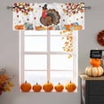 thumbnail image 6 of Thanksgiving Turkey Valances for Windows, 54 x 18in, Fall Pumpkin Maple Leaf Autumn Harvest Rod Pocket Kitchen Valance Curtain Light Filtering Window Treatments for Living Room Bedroom, 1 Panel, 6 of 7