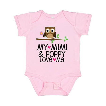 

Inktastic Mimi and Poppy Love Me Grandchild Owl Gift Baby Girl Bodysuit