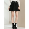 thumbnail image 5 of Allegra K Women's Faux Suede A-Line Skirt Faux Leather Belt with Tie Mini Skirts, 5 of 6