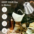 thumbnail image 1 of Coffee Filter Cup Fine Mouth Pot with Thermometer Brewing Coffee Pot, Heat Resistant Handle, Stainless Steel Drip Coffee Pot for Stove Top Use, 1 of 4
