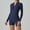 Dark Blue, variant on Women's Yoga Romper Casual Half Zipper V Neck High-Waisted Jumpsuit Slim Fitted Stretch Workout Overalls
