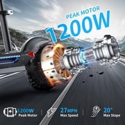 Electric Scooter, Dual Motor 1200W Peak,48V 15AH 27 MPH, Foldable Adult Scooter, UL 2272 Certified Full Suspension