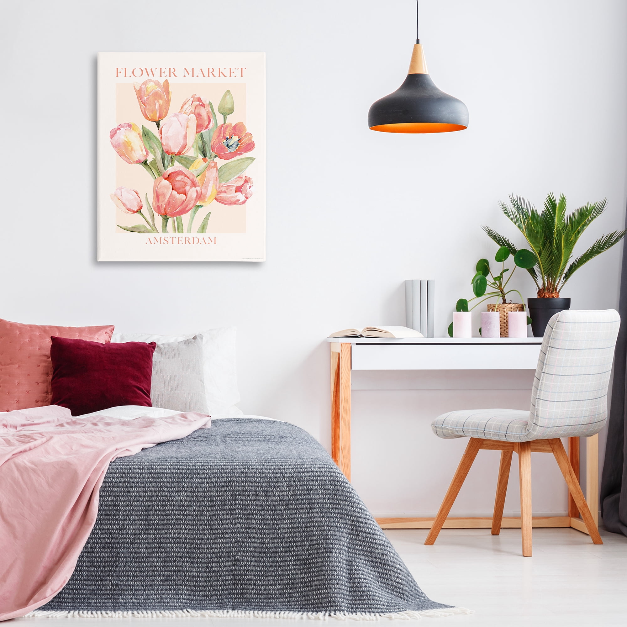Stupell Industries Amsterdam Flower Market Plants & Flowers Painting Wrapped Canvas Art Print Wall Art, 30 x 40