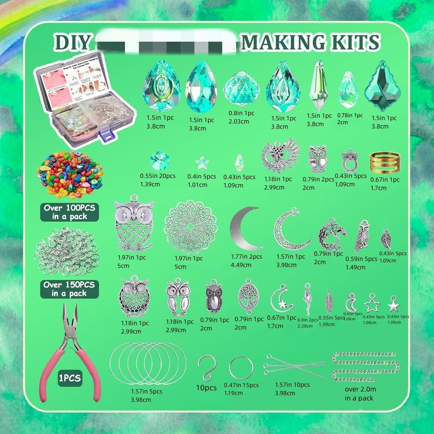 Dalrosia 420PCS DIY Sun Catchers Making Supplies Kit Art and Crafts for Adults Prism Hanging Decorative Suncatcher with Crystals Rainbow Maker for Indoor Windows Office Home Halloween Decor