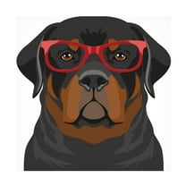 Furbaby Affiliates 'Rottweiler Wearing Hipster Glasses 1' Canvas Art