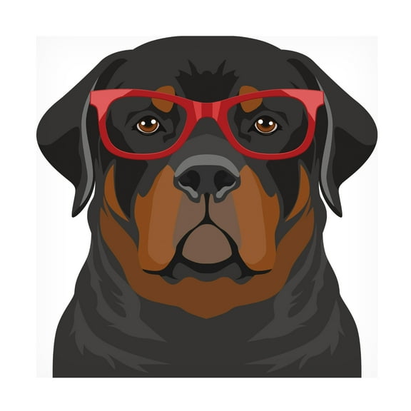 Furbaby Affiliates 'Rottweiler Wearing Hipster Glasses 1' Canvas Art