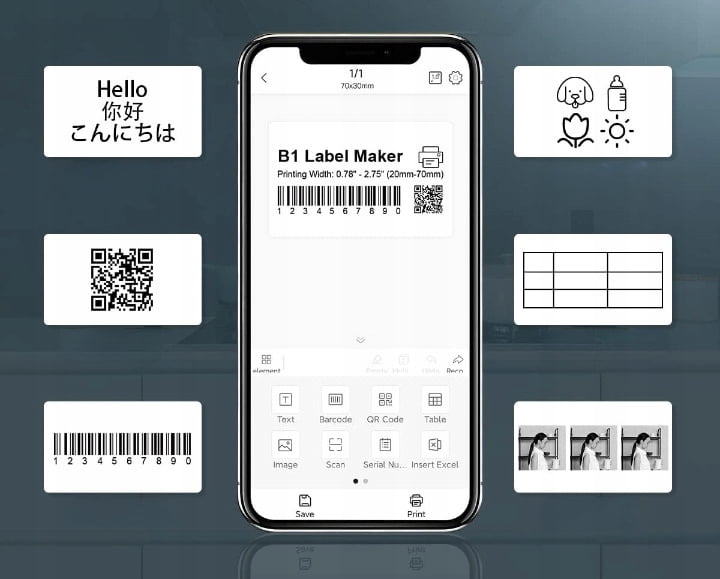 Bluetooth portable thermal label printer, commercial price tag printer