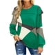 thumbnail image 1 of Puntoco Moda Mujer Cuello Redondo Bloqueo De Color Cómoda Camiseta Suelta Blusa De Manga Larga Tops Casuales Puntoco Puntoco-4390, 1 of 4