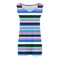 thumbnail image 5 of cocolona Womens Plus Size Summer Tank Tops Crew Neck Sleeveless Shirts Fashion Casual Loose Striped Print Tees Blouse Blue L, 5 of 7