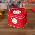 thumbnail image 1 of Caja para dulces navideños | Contenedor decorativo de hierro | Asa portátil para aperitivos y regalos navideños | 13 x 10,8 x 10 cm, 1 of 5