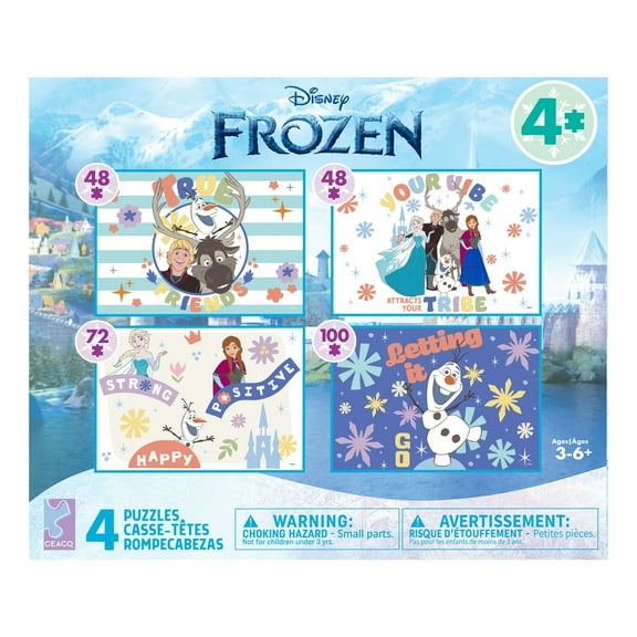 Ceaco Frozen 4-in-1 Multipack Interlocking Jigsaw Puzzles for Children Ages 6 