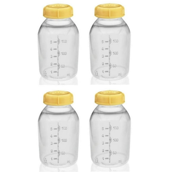 Medela Breast Milk Collection Storage Feeding Bottle w/ Lid 5 Oz/ 150 Ml X4 by Medela