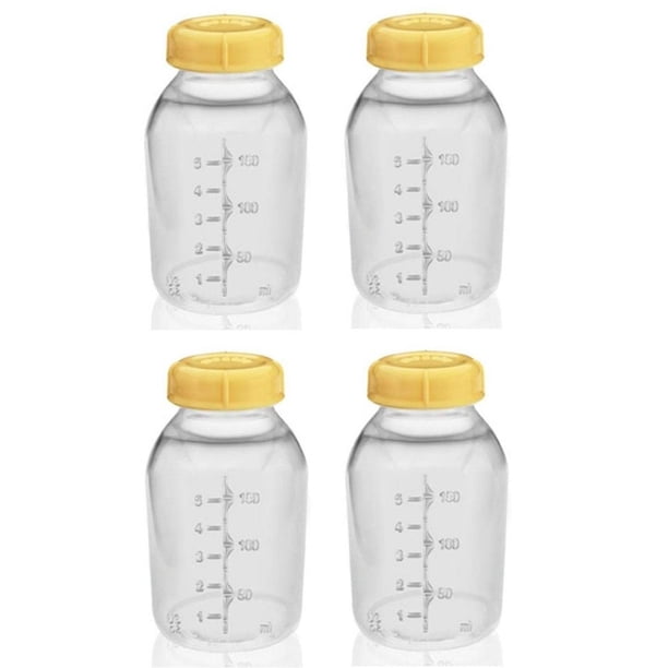 Medela Breast Milk Collection Storage Feeding Bottle w/ Lid 5 Oz/ 150 Ml X4 by Medela