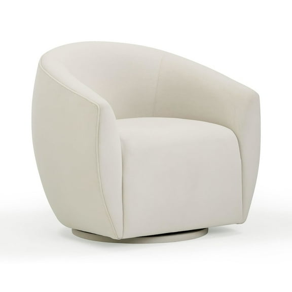 TOV Furniture Jordan Cream Velvet Swivel Chair