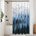 thumbnail image 1 of Harpily Rideau de Douche Bleu Ensemble Rideau de Douche Blanc Rideau de Douche Tissu Imperméable Rideaux de Douche pour Salle de Bain Arbre Naturel Rideau de Bain Hommes, 1 of 4