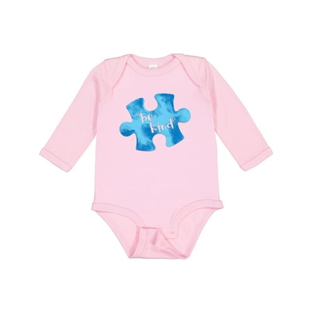 

Inktastic Autism Awareness Be Kind Blue Puzzle Piece Gift Baby Boy or Baby Girl Long Sleeve Bodysuit
