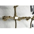 thumbnail image 4 of Kingston Brass KS1243ALBS Heritage Wall Mount Bridge Kitchen Faucet with Brass Spray, Antique Brass, 4 of 5