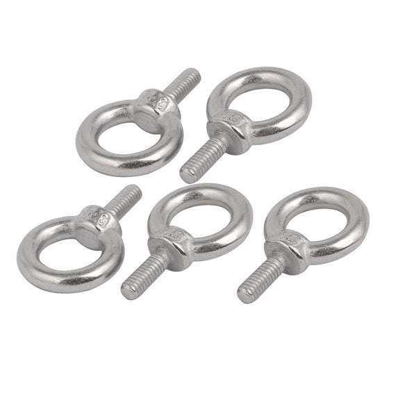 5Pcs M4x11mm Thread 11mm Inside Dia 19mm OD Stainless Steel Lifting Eye Bolt
