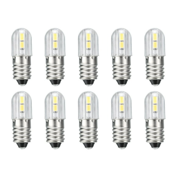 Uxcell 120V/0.0083A Bombillas mini E10, 10Pcs Bombillas de tornillo en miniatura Luz blanca