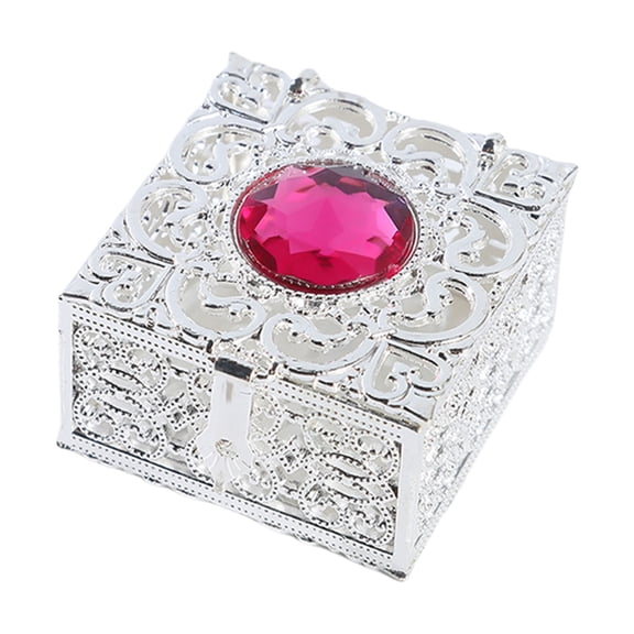 Exquisite Small Jewelry Box Elegant Silver Jewelry Case Jewelry Storage Box For Gemstones And Rosary Beads