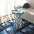 thumbnail image 2 of Halio Blue Floral Shell Side Table, 2 of 6