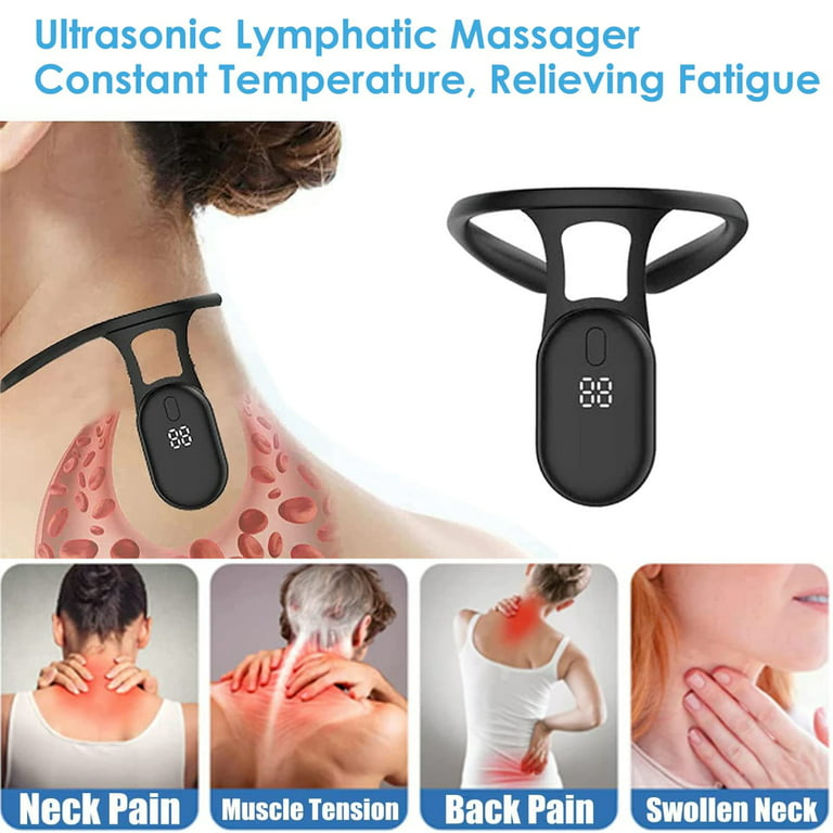 Posture Corrector Ultrasonic Portable Lymphatic Soothing Body Shaping Neck  Instrument, Ems Neck Acupoints Lymphvity Massager Device