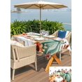 thumbnail image 4 of Outdoor Tablecloth with Umbrella Hole and Zipper, Green Orange Pumpkins Fall Rectangle Table Cloth 52x70 Inch Waterproof Tablecloth, Floral Botanical Thanksgiving Picnic Table Cover for Patio Camping, 4 of 7