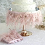 BalsaCircle 39" Dusty Rose Natural Turkey Feathers Trim Satin Ribbon ...