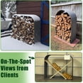 thumbnail image 5 of Galvanized Firewood Rack with Wearproof Corrugated Roof (Shed-Style Log ), Heavy Duty Outdoor Log Holder, Rust , Arch , "D x "W x "H, 5 of 6