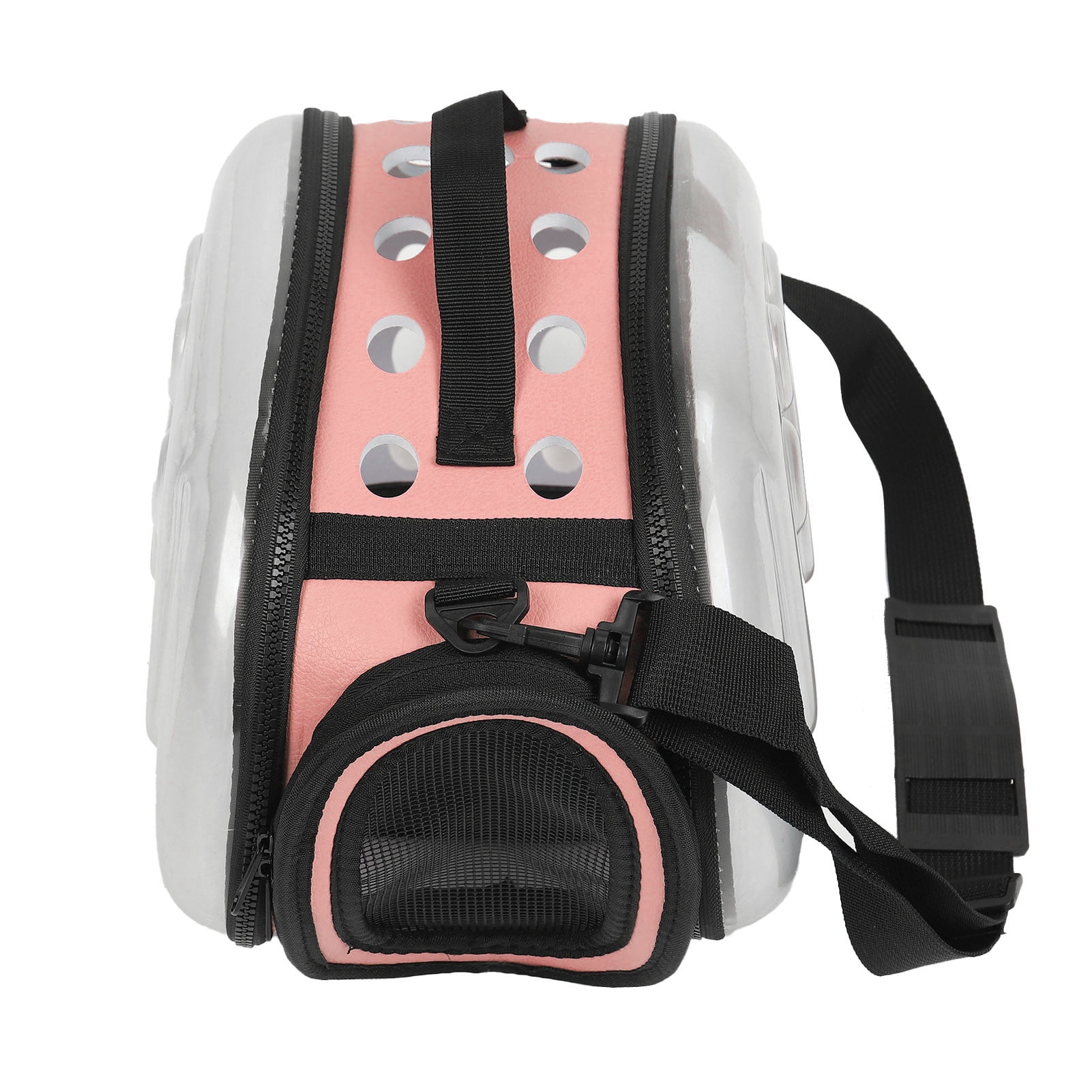 Rupoun Transparent Space Capsule Pet Carrier Backpack for Cats and Puppies, Outdoor Collapsible Breathable Travel Bag, Pink, Size Small (14.2 in / 36 cm)