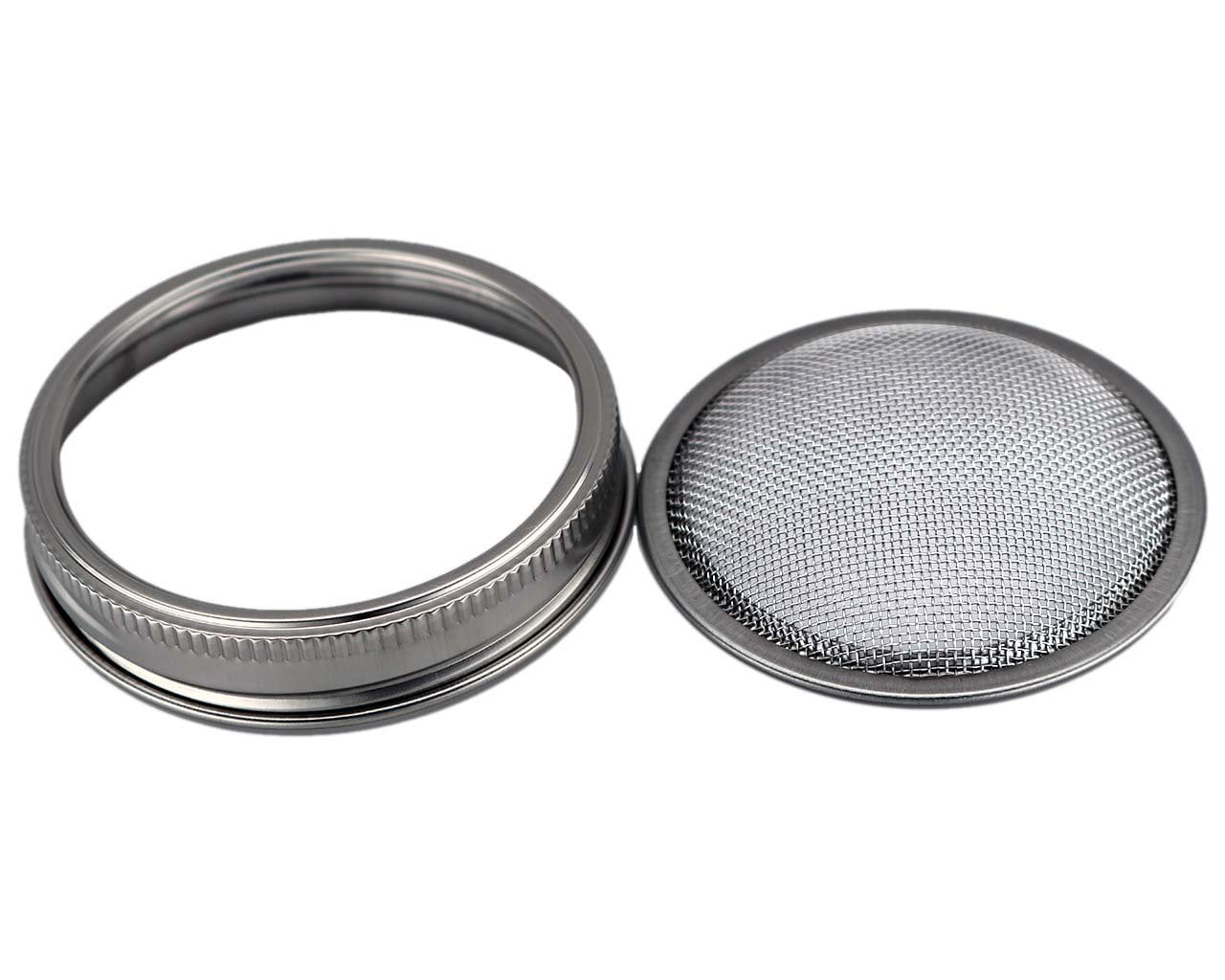 2 Pcs Stainless Steel Sprouting Jar Lids with 2 Pcs Stainless Steel Sprouting Stands for Regular/Wide Mouth Mason Jar
