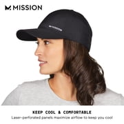 Mission Vented Cooling Performance Hat for Men & Women - Unisex Baseball Cap, Cools When Wet, Black