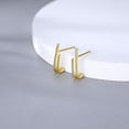 thumbnail image 4 of Solid 925 Sterling Silver Bar Open Hoop Earrings Huggie Studs for Women Teens Bar Half Hoop Earrings Huggie, 4 of 15