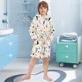 thumbnail image 5 of FORMRS Niños Bathrobe Unisex Hooded Robe Soft Plush Pajamas Sleepwear, Size 7-9T, Retro Triangles, 5 of 7