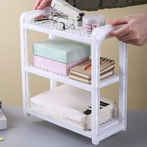 InsCrazy Desk Organizer Desktop Storage Rack Organizer Adjust Layer Height for Bathroom