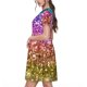 thumbnail image 2 of Easygdp Glitter Rainbow para Vestido Transpirable de Mujer, Vestido Suelto de Manga Corta con Pliegues y Bolsillos para el Verano, 2 of 6